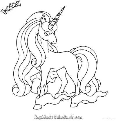 Free printable Rapidash Galarian Form Coloring Page - Free Printable Pokemon Coloring Sheets coloring page